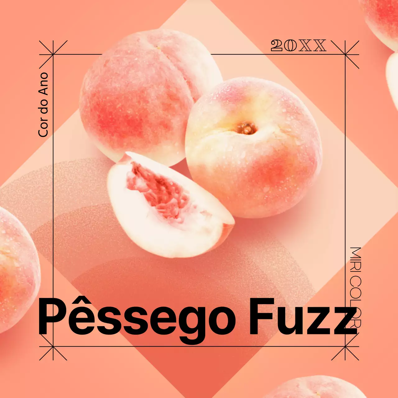 Anúncio pêssego na moda em laranja