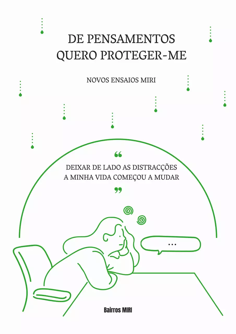 Capa de ensaio de lição de vida simples em verde e branco