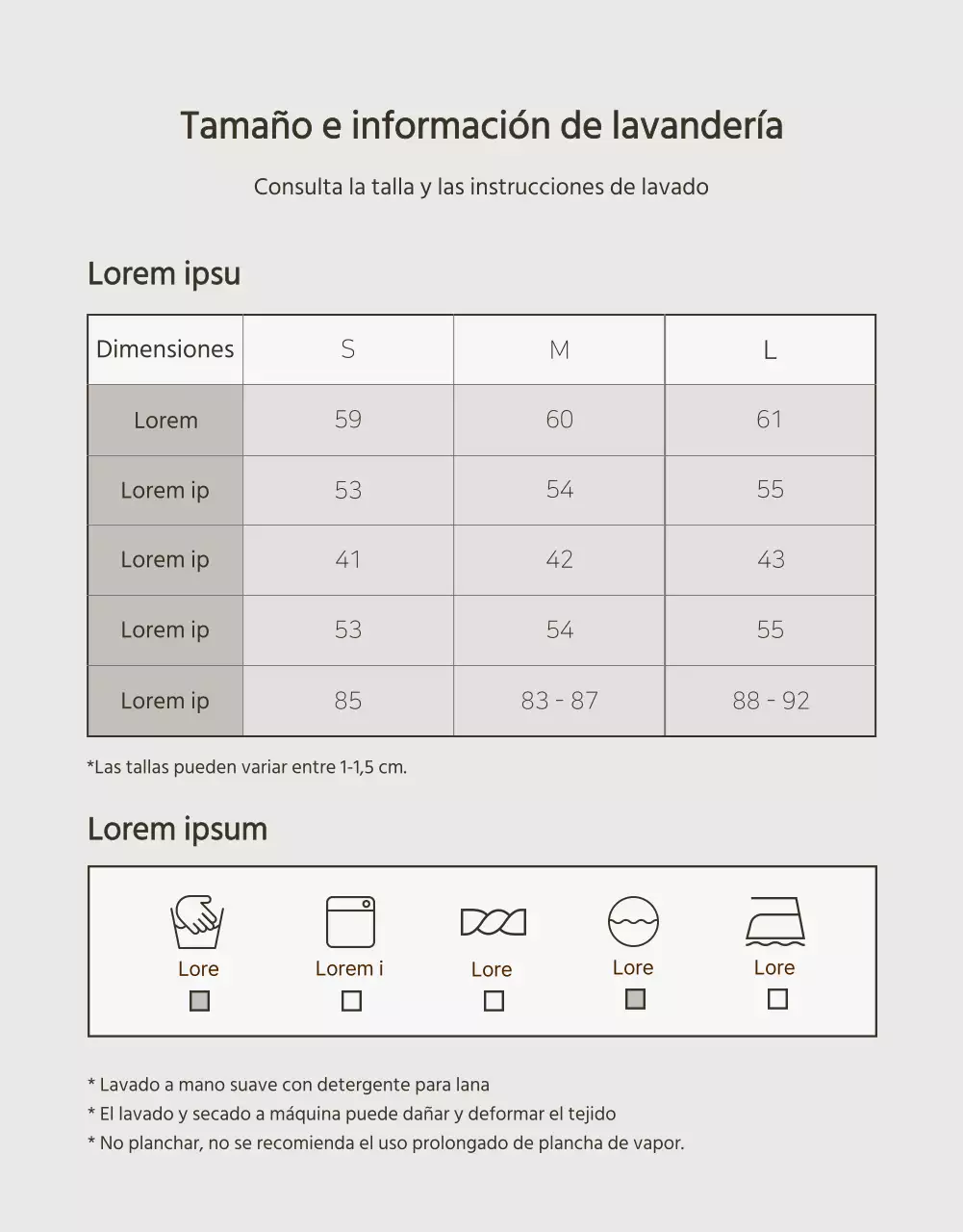 Moderno anuncio de prendas de punto de invierno en beige y marrón