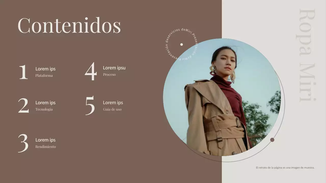 Moderno folleto de servicios corporativos en beige y marrón