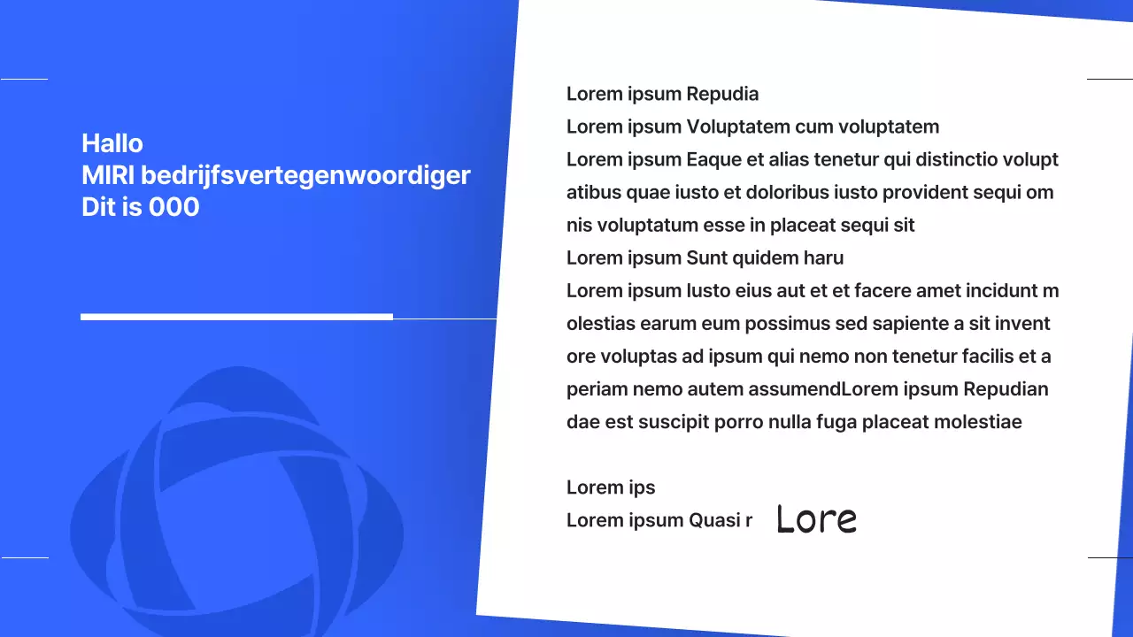 Een eenvoudig prestatieverslag aan het einde van het jaar in blauw