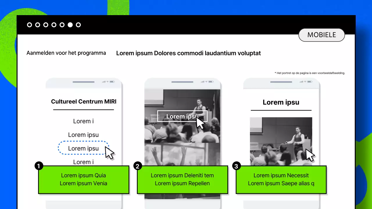 Een publicatie gericht op fotografie met knallen van blauw en chartreuse