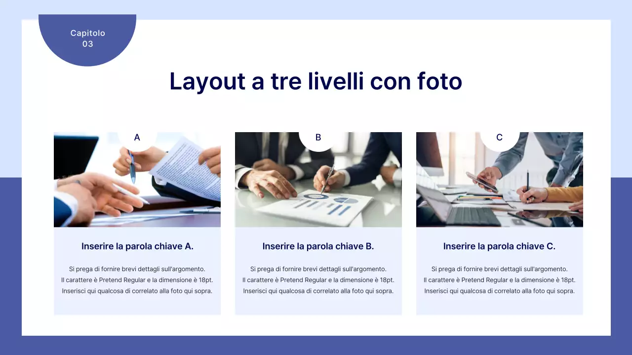 Un semplice business plan in blu