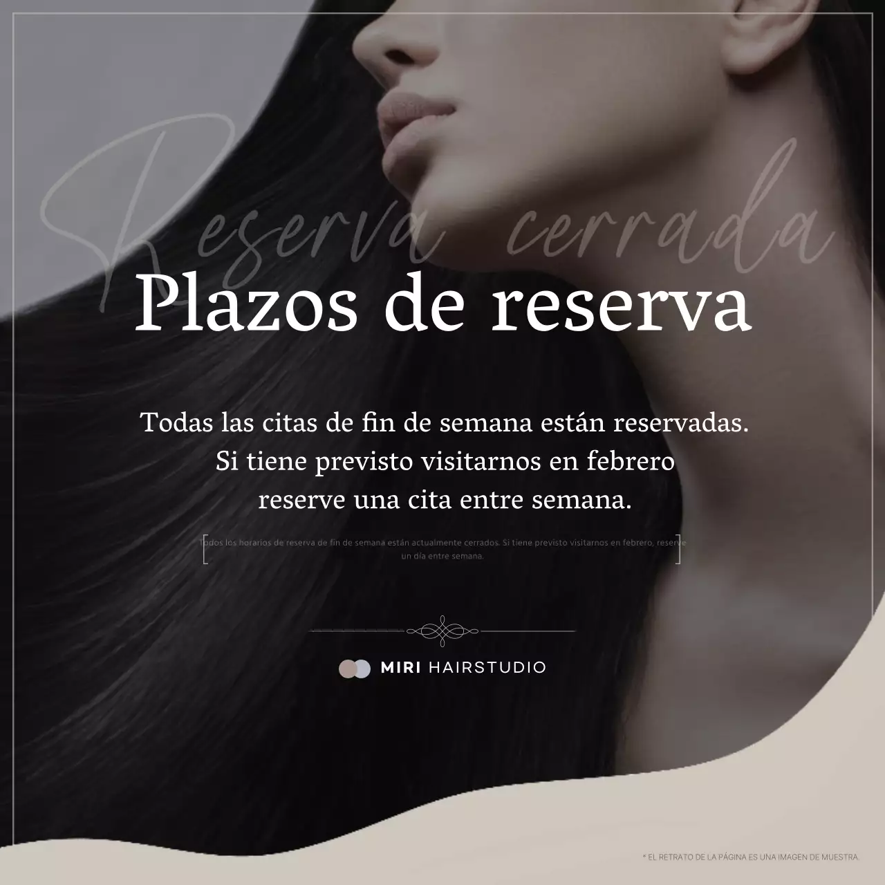 Última llamada para las citas en la peluquería de lujo beige y negra
