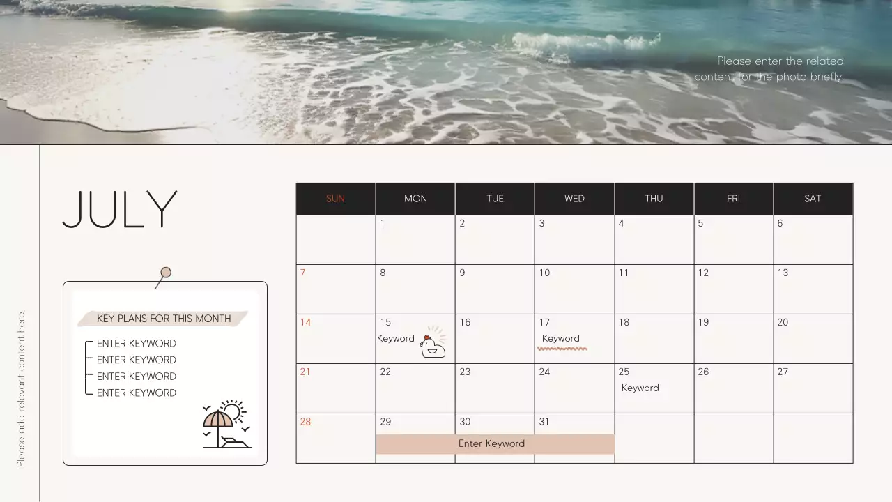 베이지 미니멀 캘린더 플래너 프레젠테이션