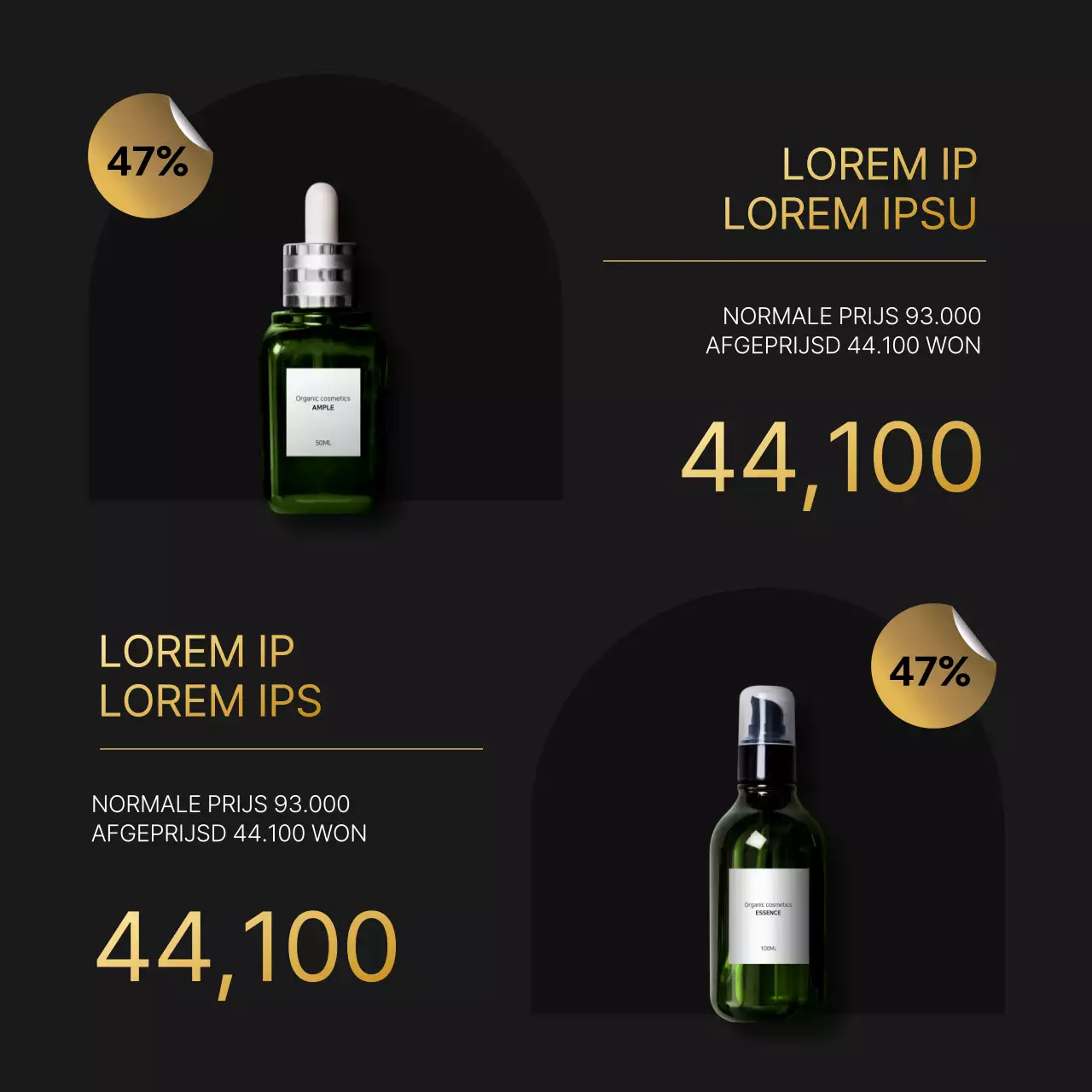 Maak reclame voor een luxe eindejaarsuitreiking in goud en zwart