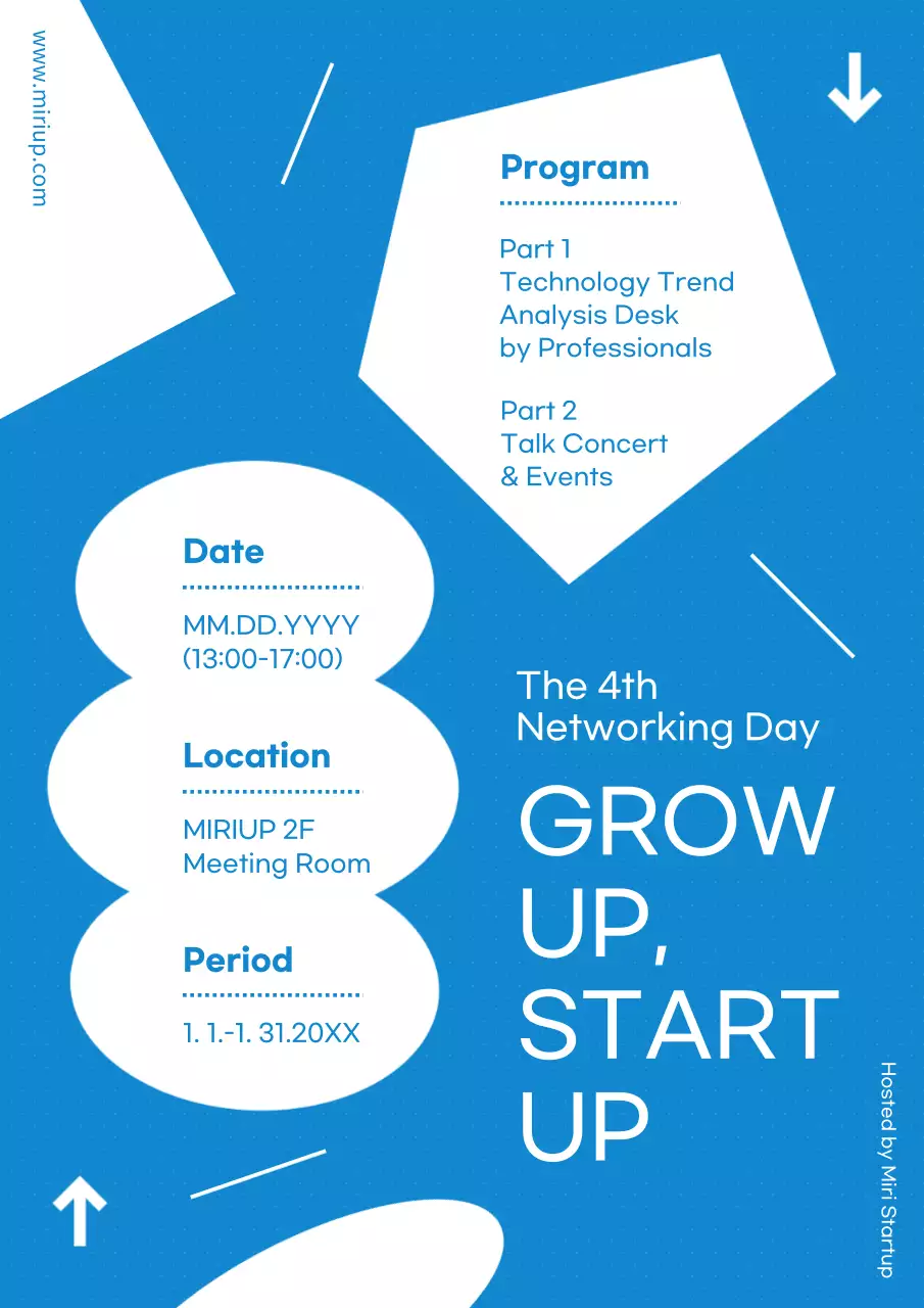 블루 모던 네트워킹 이벤트 포스터