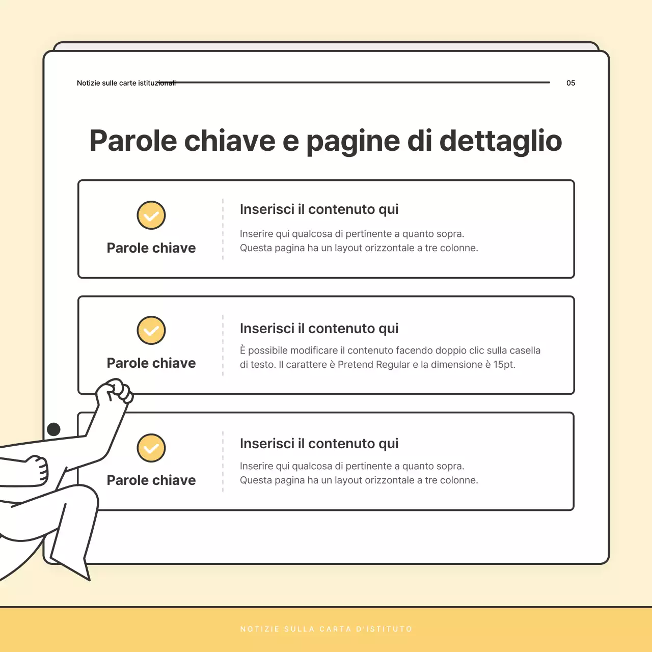 Un bollettino di base giallo e bianco dell'ufficio di assistenza sociale