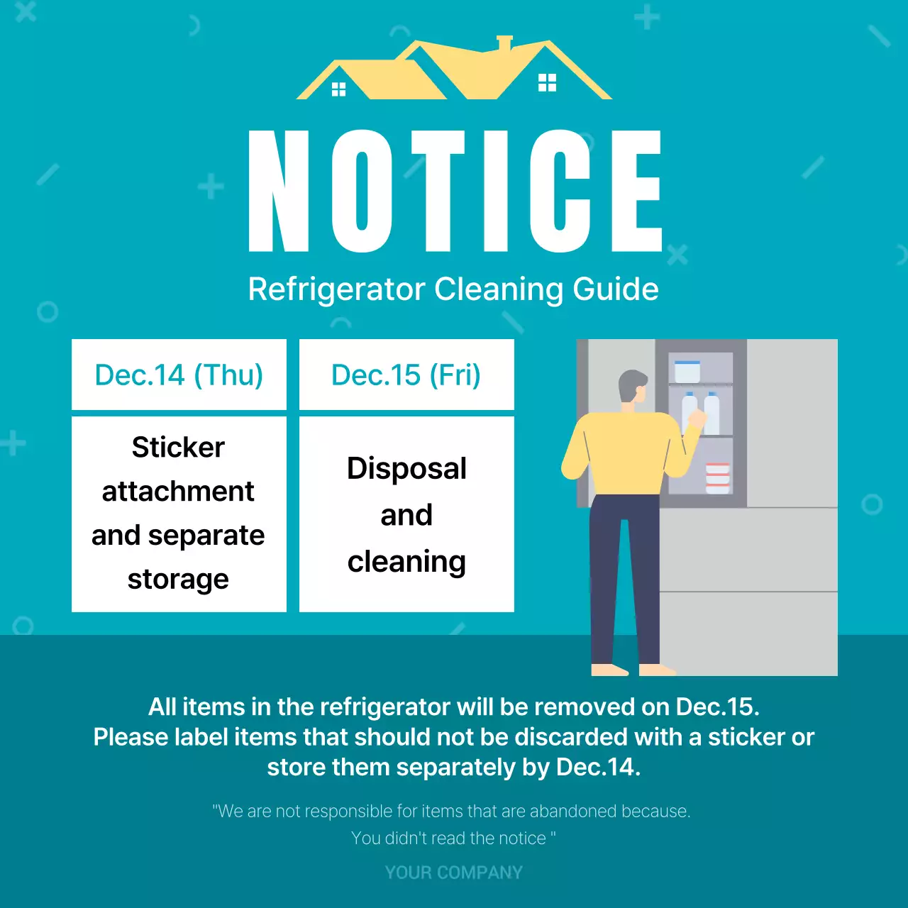 티엘 클린 냉장고 공지 소셜 미디어 게시물