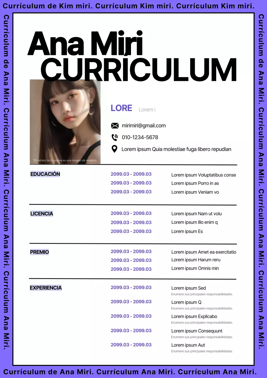 Kitschy lines in purple design bio portfolio