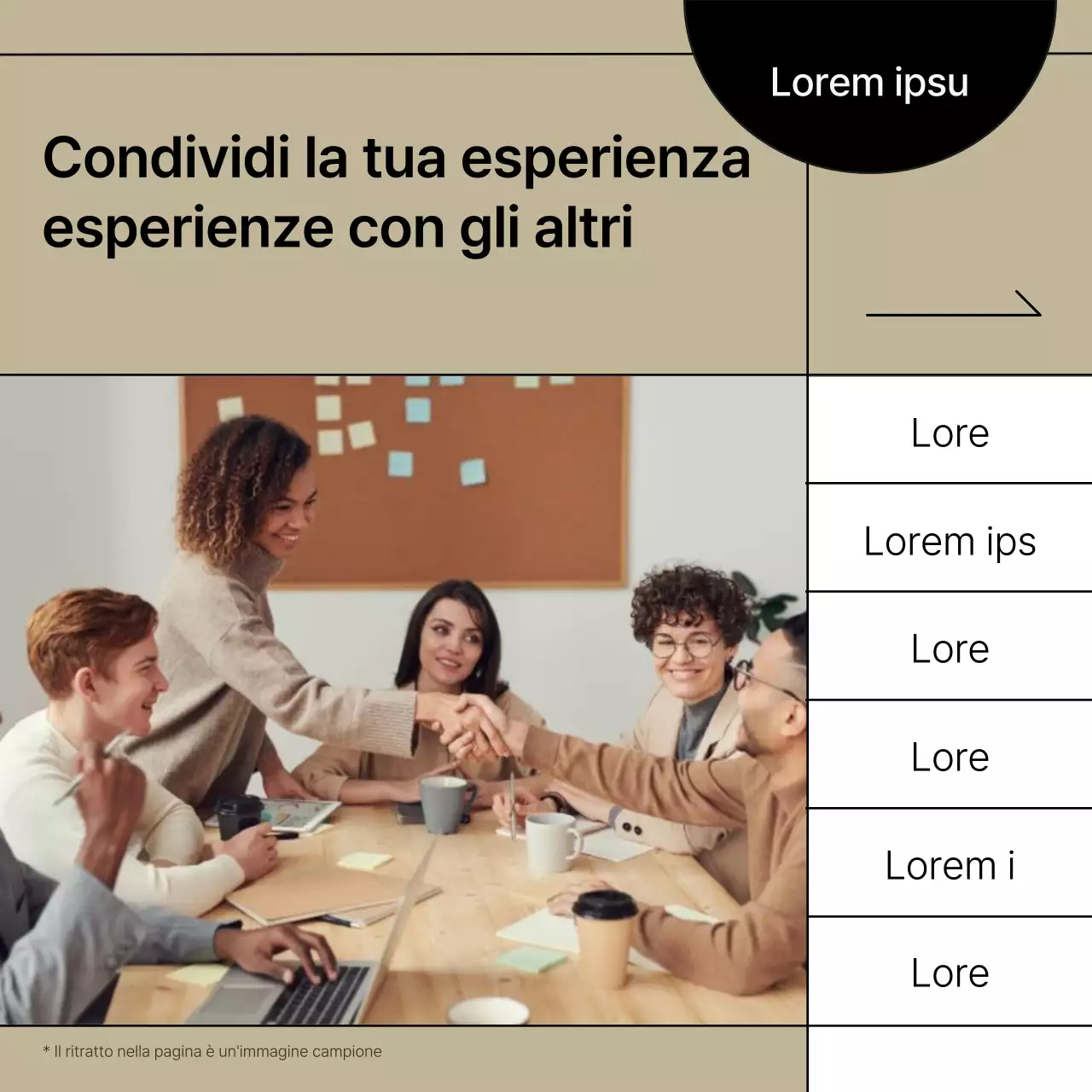 Promuovere un moderno reclutamento comunitario in beige e nero