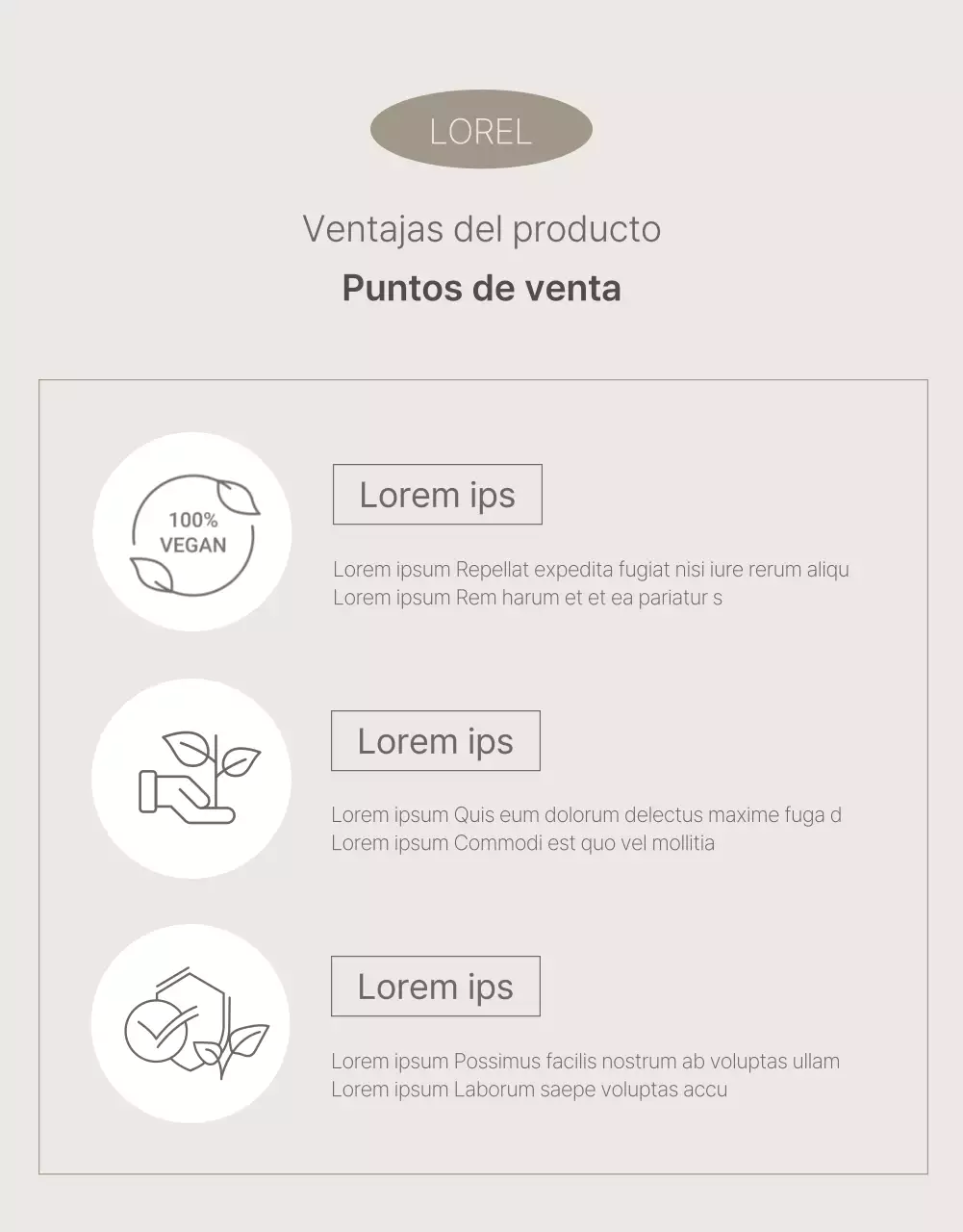 Promocionar un producto sencillo en beige y marrón