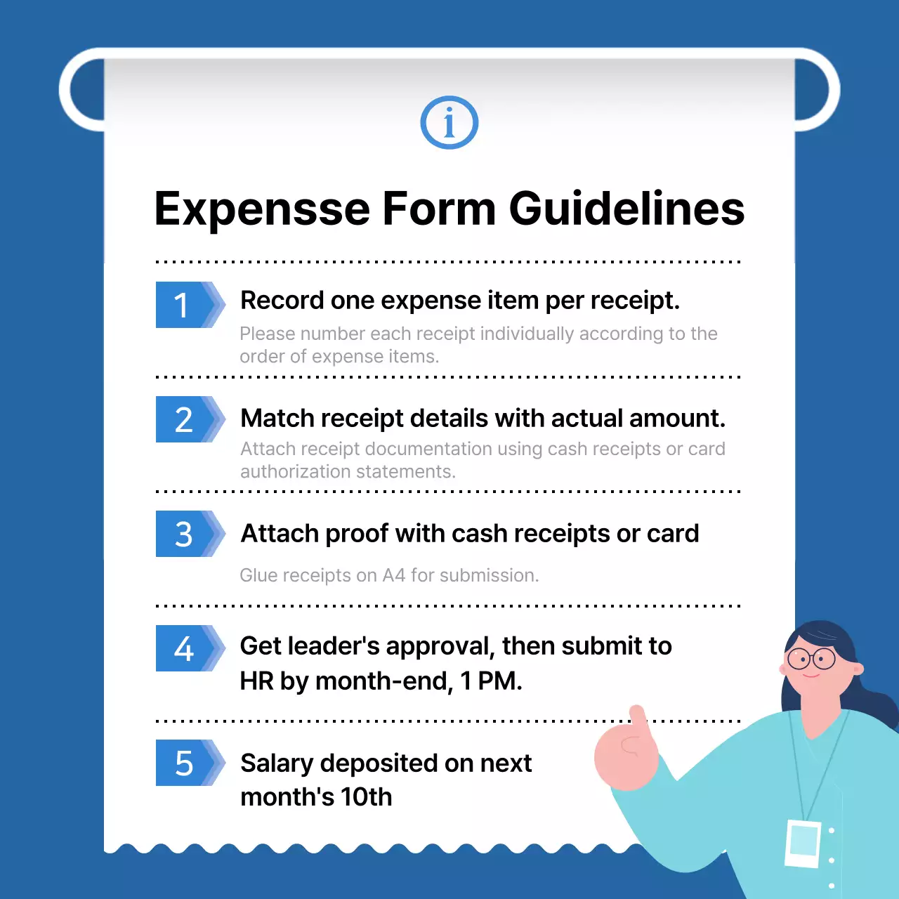 Blue Simple Expense Guideline Instagram Post