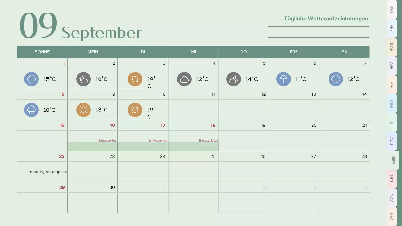 Klassischer Terminkalender in Rosa und Hellblau