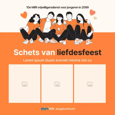Een minimalistische oranje en witte campagne om de liefde te delen