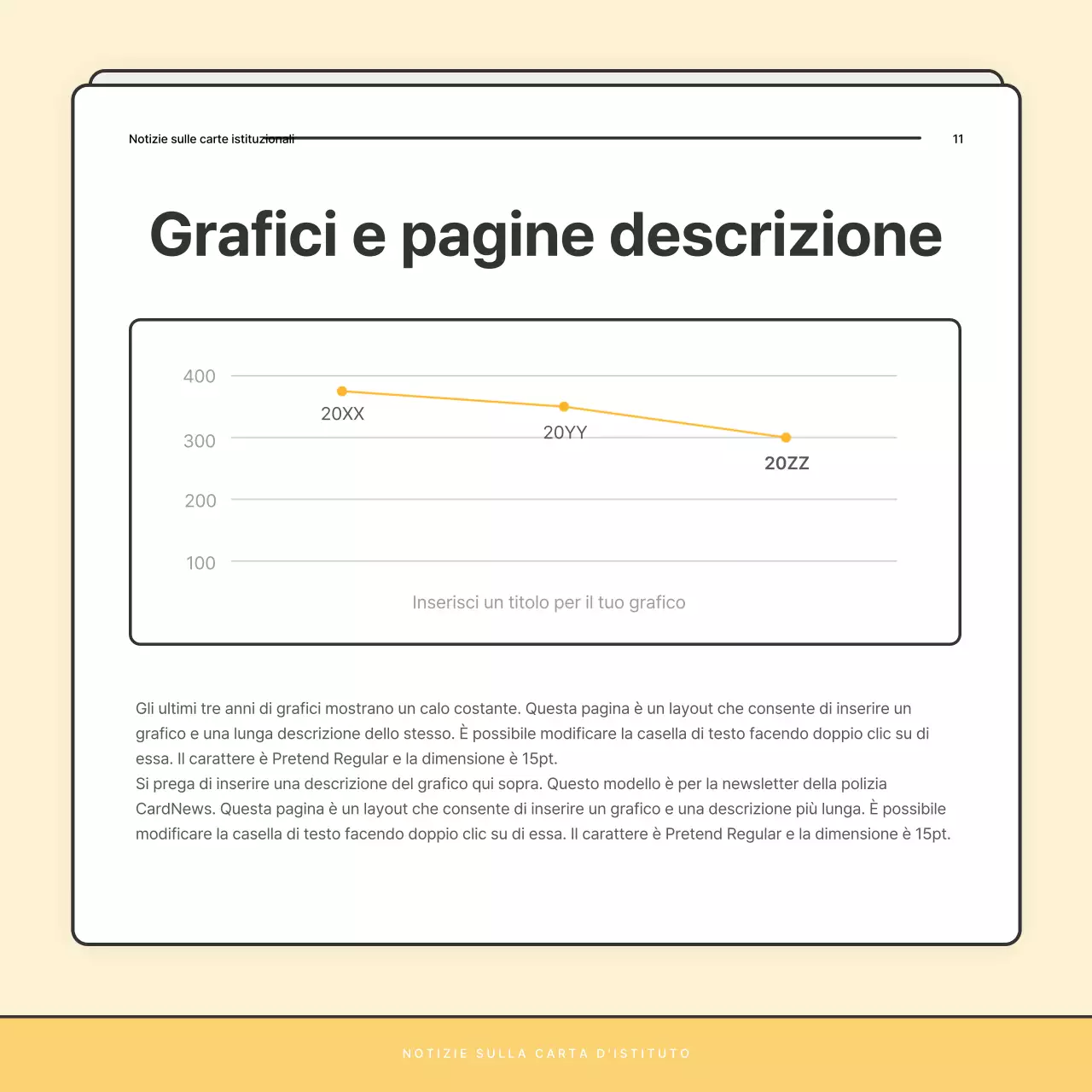 Un bollettino di base giallo e bianco dell'ufficio di assistenza sociale