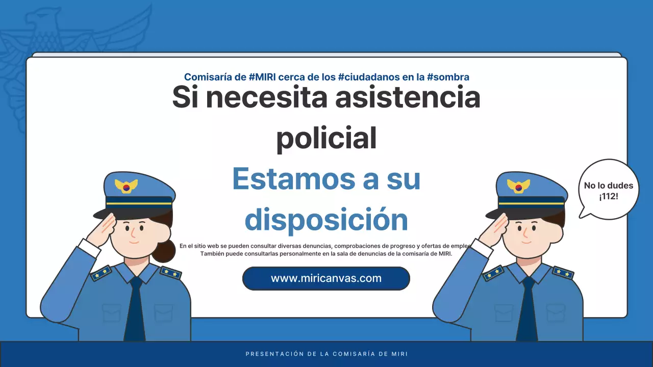 Anuncios por defecto del boletín de la comisaría de policía en azul y azul marino
