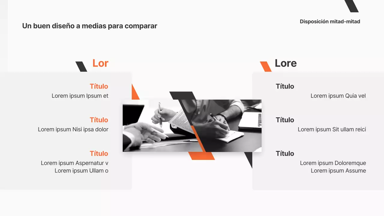 Una sencilla propuesta empresarial en naranja y blanco y negro
