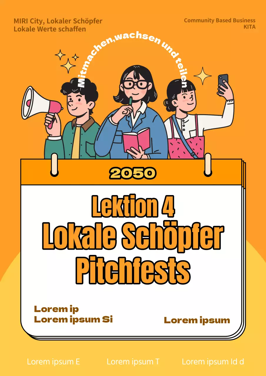 Werben Sie für eine kitschige Präsentation in Gelb und Orange