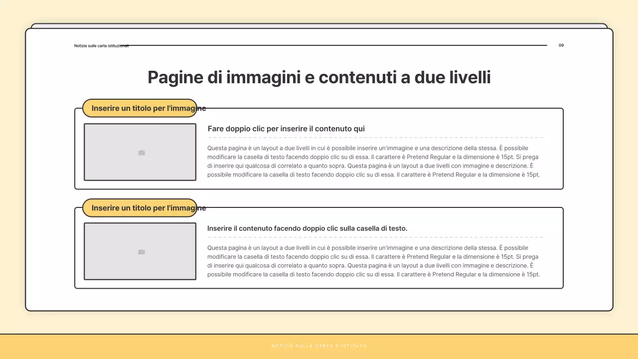 Un bollettino di base giallo e bianco dell'ufficio di assistenza sociale