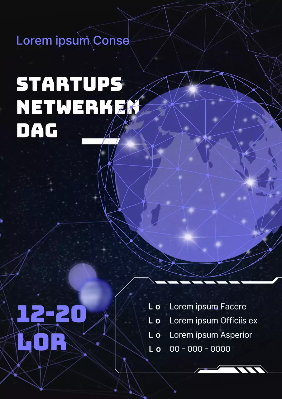 De Startup Networking Day promoten met een cybereske look in paars en zwart