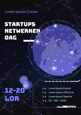 De Startup Networking Day promoten met een cybereske look in paars en zwart