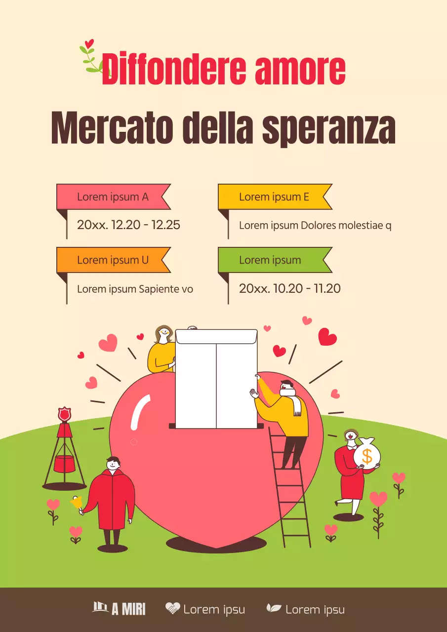 Promozione del mercato di condivisione delle speranze rosse e gialle