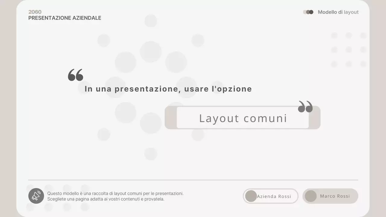 Relazione sul layout moderno in beige e grigio