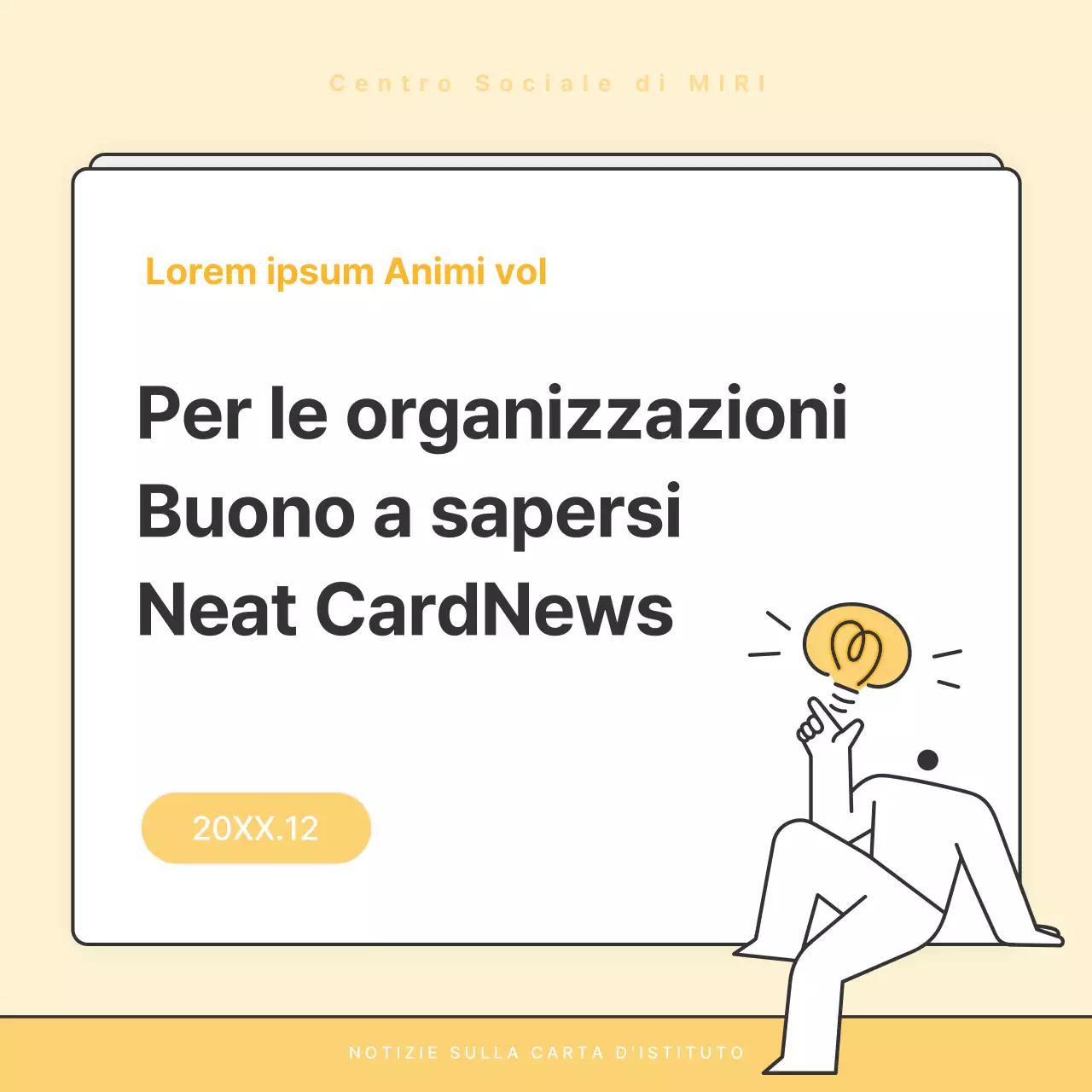 Un bollettino di base giallo e bianco dell'ufficio di assistenza sociale