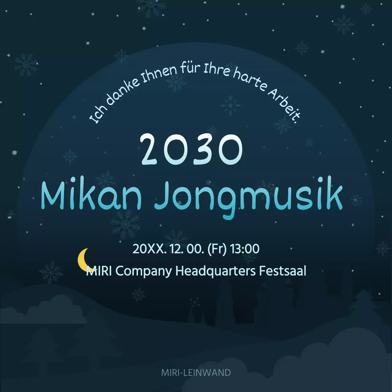 Eine luxuriöse Unternehmensmitteilung zum Jahresende in Marineblau und Gelb