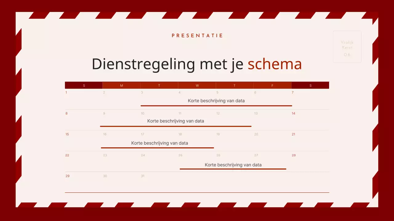 Een gezellige kerst evenementenplanner in rood en beige