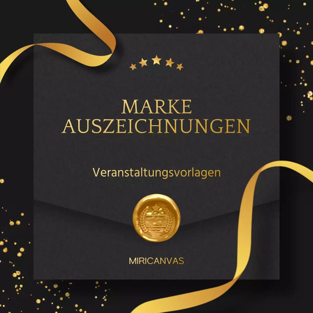 Werben Sie für eine luxuriöse Preisverleihung zum Jahresende in Gold und Schwarz