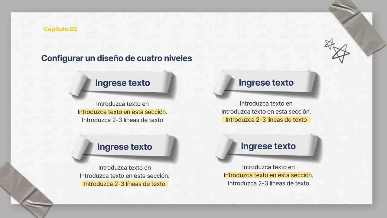 Presentación de una organización empresarial en gris y azul marino