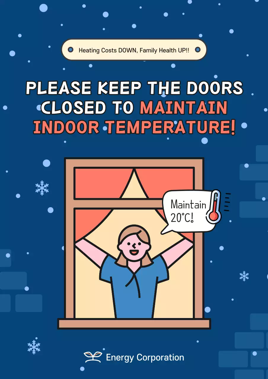 Blue Simple Energy Announcement Poster