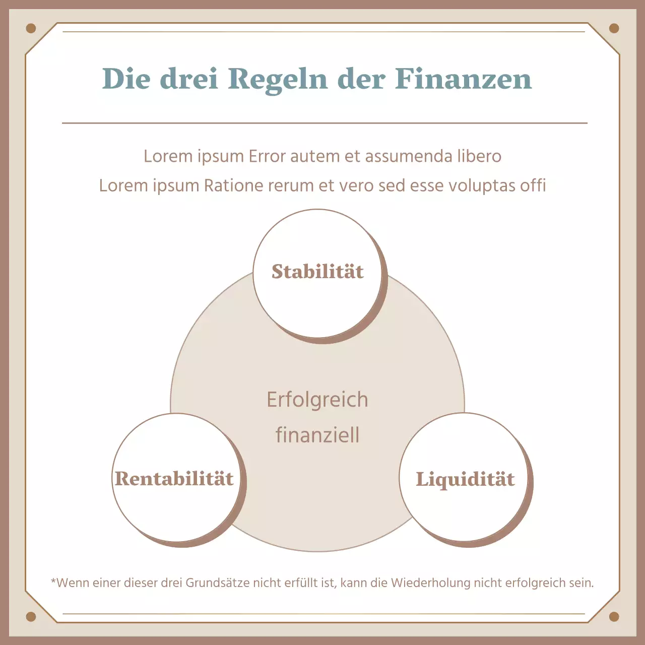 Über die drei Grundsätze der beigen, luxuriösen Finanzen