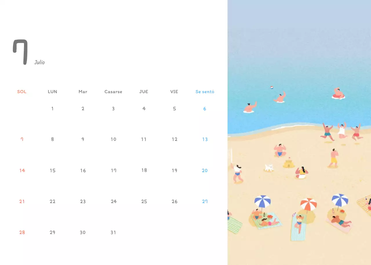 Simpáticos calendarios con adorables ilustraciones
