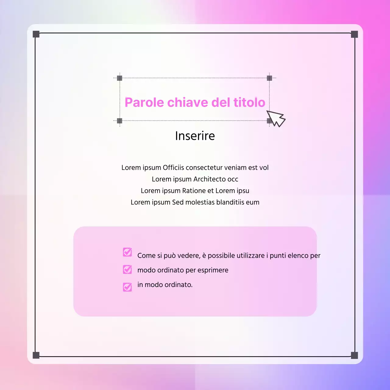 Il modello kitsch viola e rosa