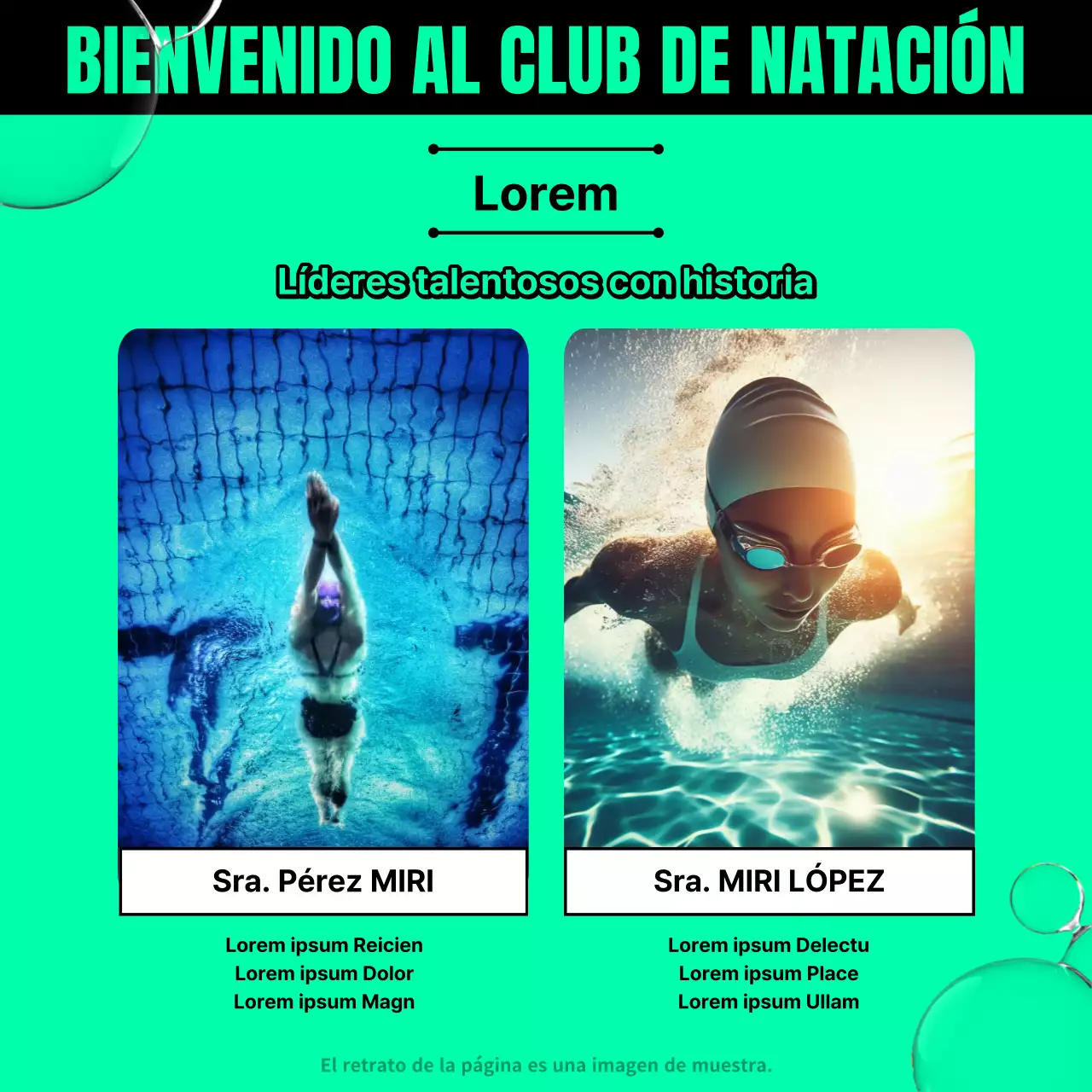 Promueva la captación de nadadores con la tendencia verde y negra