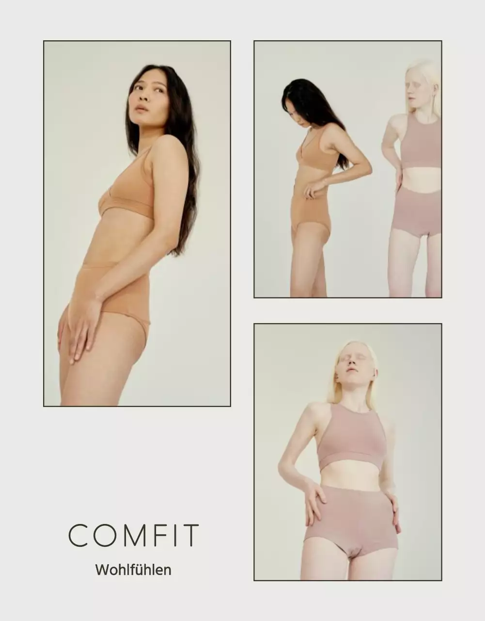 Einfache Unterwäschewerbung in Weiß und Chartreuse