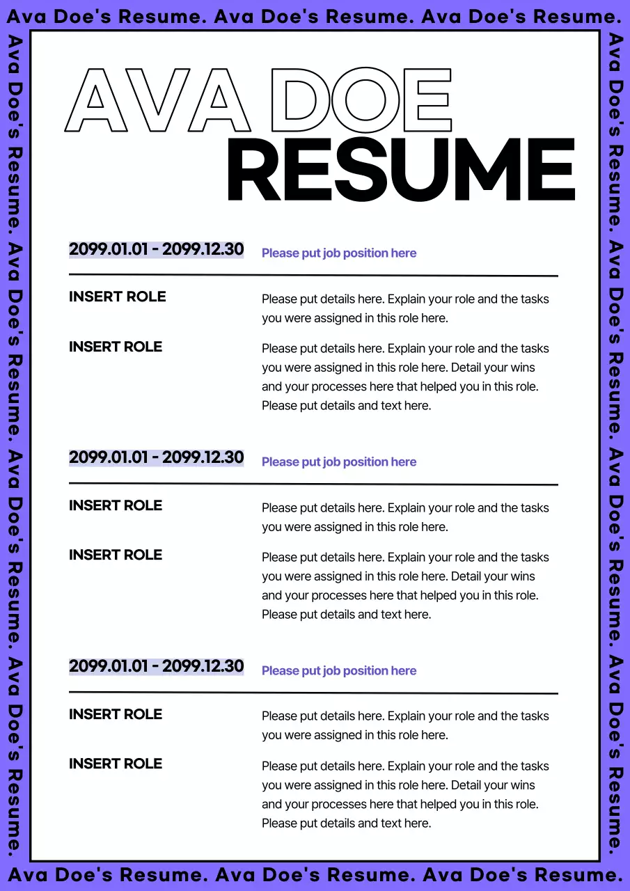 Purple Professional Resume Document