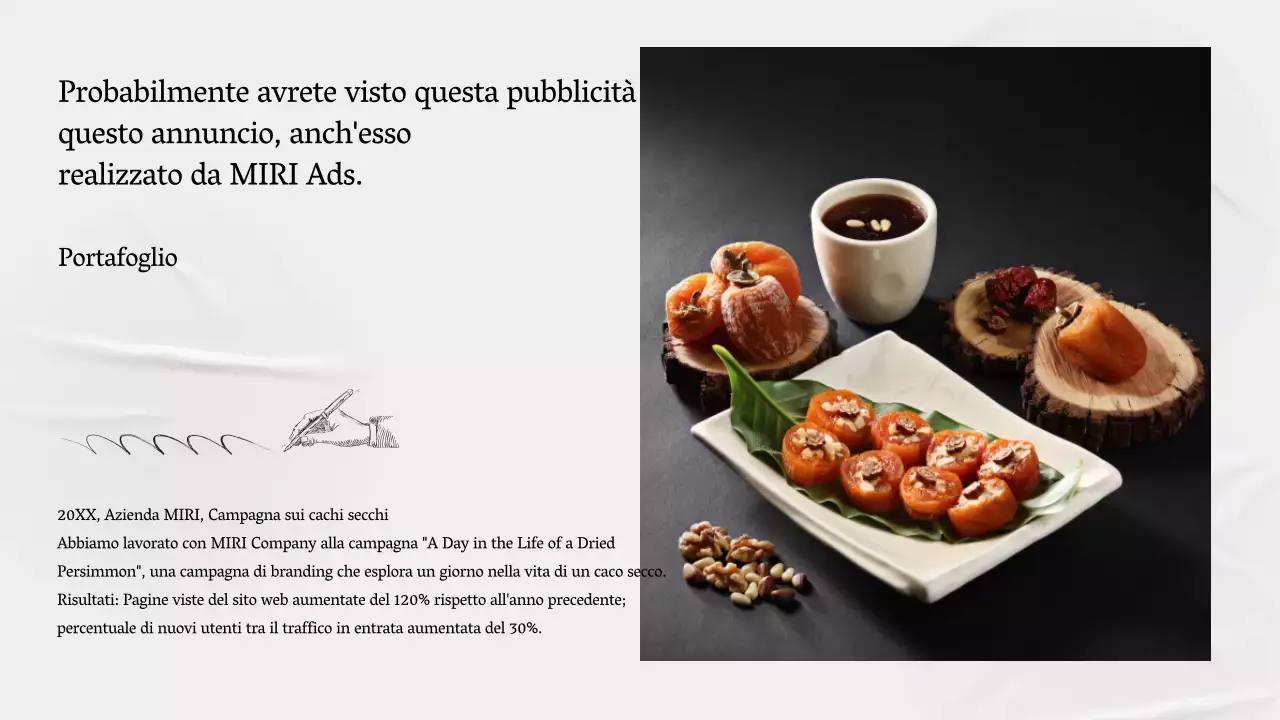 Un profilo aziendale semplice, grigio, che racconta la storia