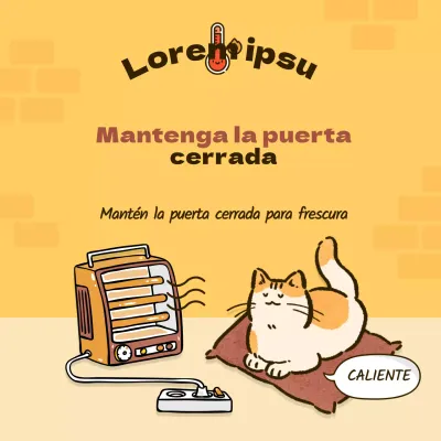 Anuncio amarillo y marrón en la habitación