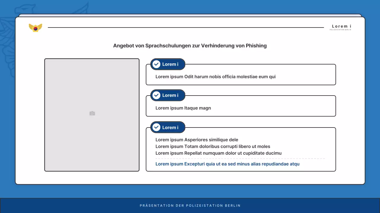 Standard-Newsletter der Polizeidienststelle in Blau und Marineblau