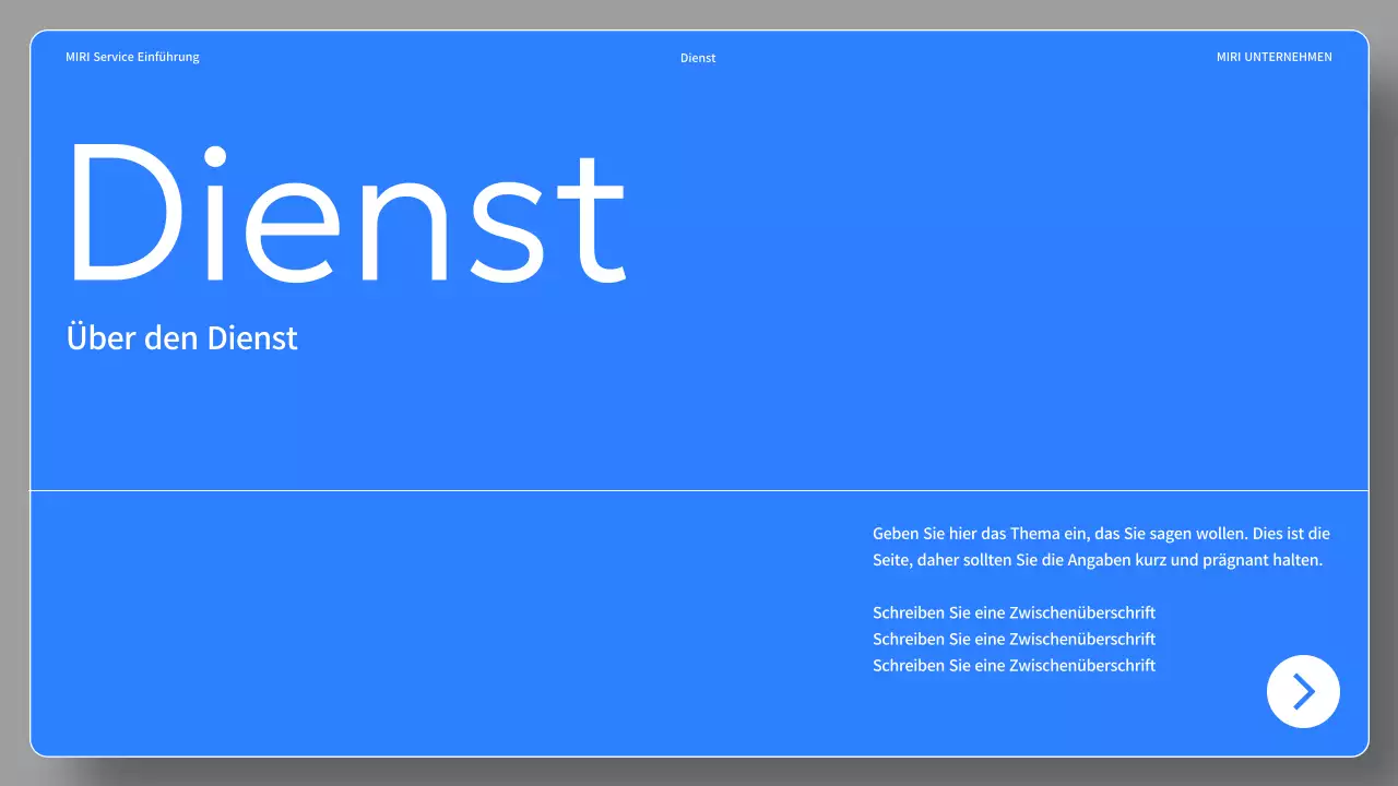 Eine einfache schwarz-blaue Dienstanweisung