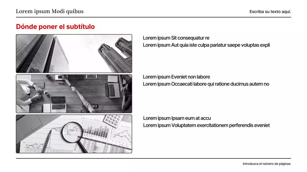 Una presentación básica en rojo y gris