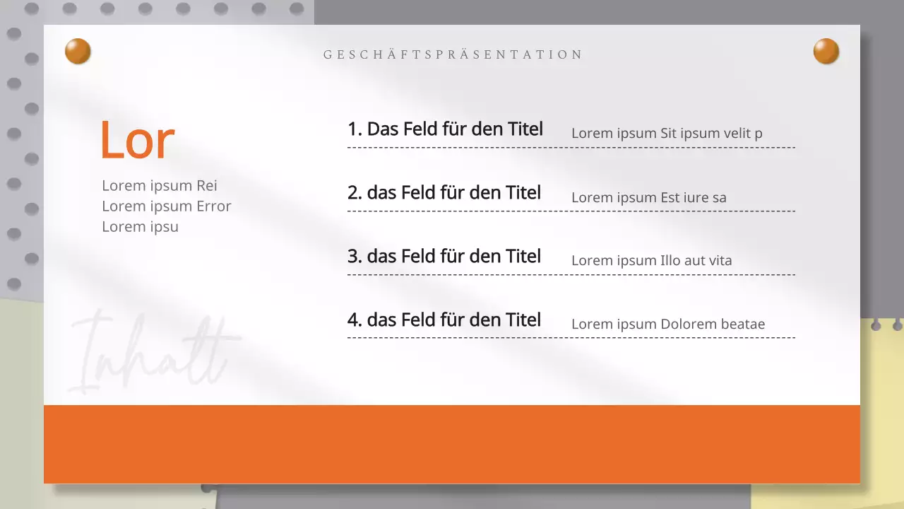 Eine Einführung mit einem einfachen Hintergrund aus Orange und Grau