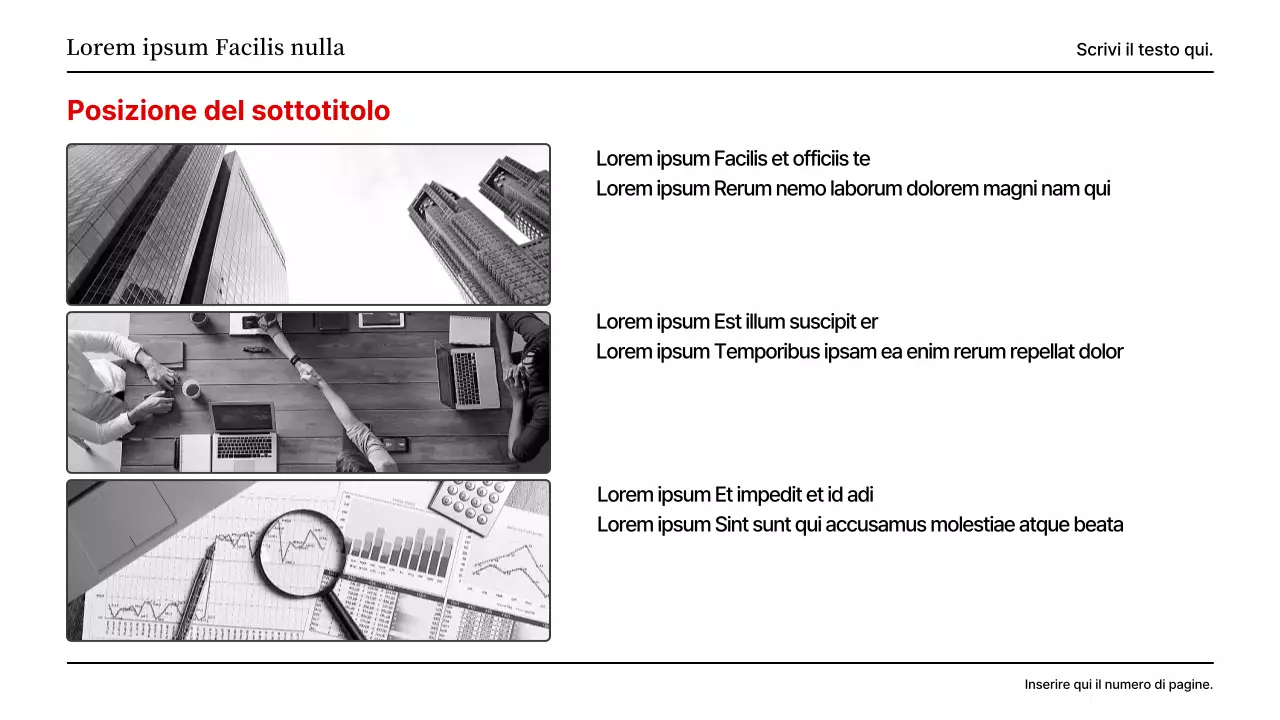 Una presentazione di base in rosso e grigio