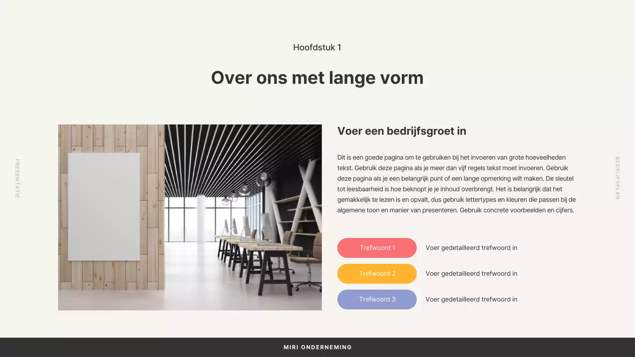 Businessplan met eenvoudige vormen in beige