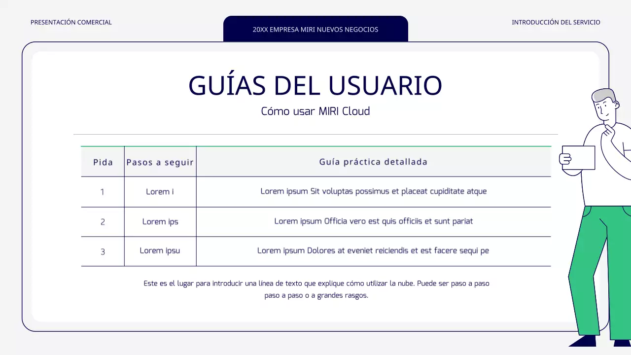 Un nuevo servicio sencillo en verde y gris