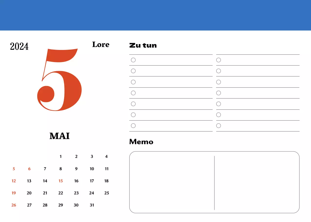 Rote und blaue Retro-Untersetzer Erinnerungskalender